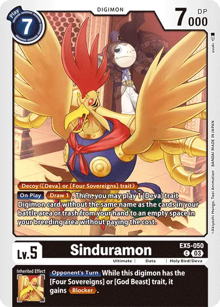 Digimon TCG Card 'EX5-050' 'Sinduramon'