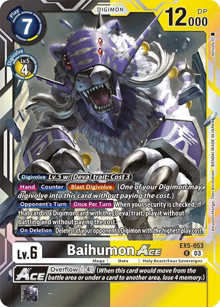 Digimon TCG Card EX5-053 Baihumon