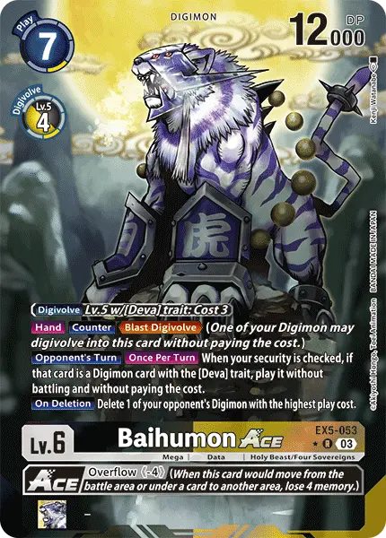 Digimon TCG Card 'EX5-053_P1' 'Baihumon'