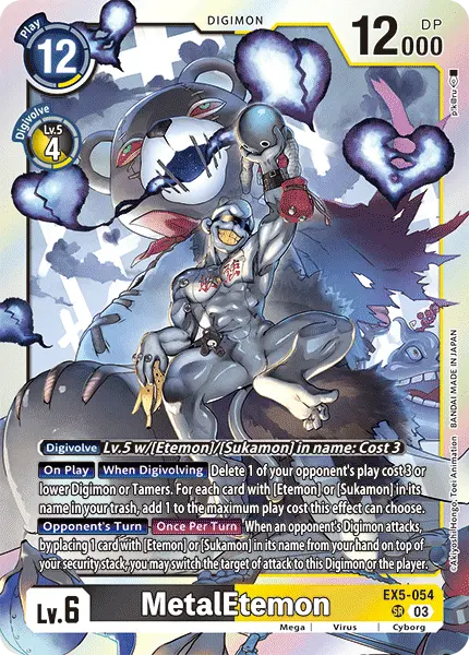Deck Etemon Bandai with preview of card EX5-054