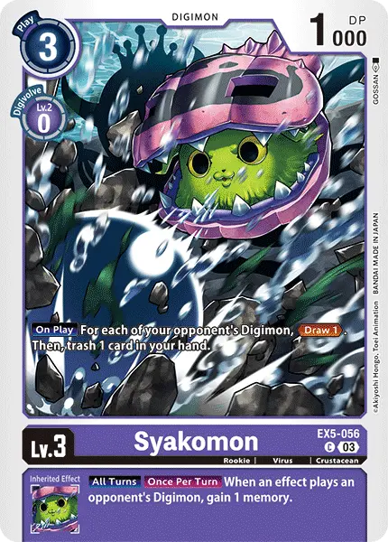 Digimon TCG Card 'EX5-056' 'Syakomon'