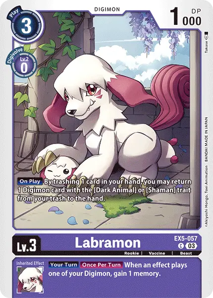 Digimon TCG Card EX5-057 Labramon