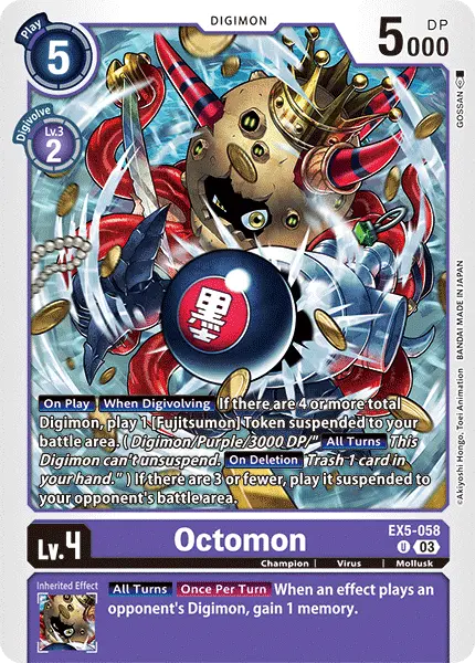 Digimon TCG Card EX5-058 Octomon
