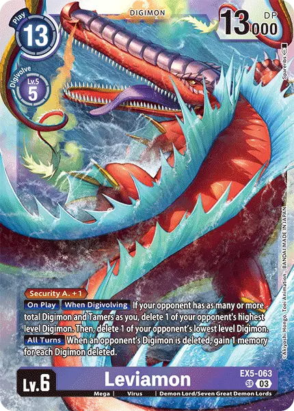 Deck Leviamon Bandai with preview of card EX5-063