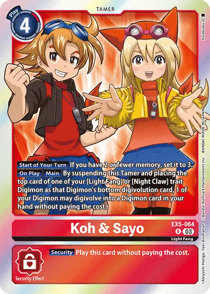 Digimon TCG Card 'EX5-064' 'Koh & Sayo'