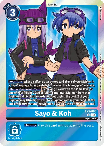 Digimon TCG Card 'EX5-065' 'Sayo & Koh'