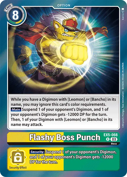 Digimon TCG Card 'EX5-068' 'Flashy Boss Punch'