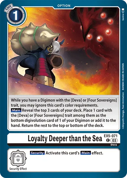 Digimon TCG Card 'EX5-071' 'Loyalty Deeper Than The Sea'
