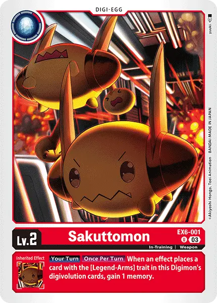 Digimon TCG Card 'EX6-001' 'Sakuttomon'