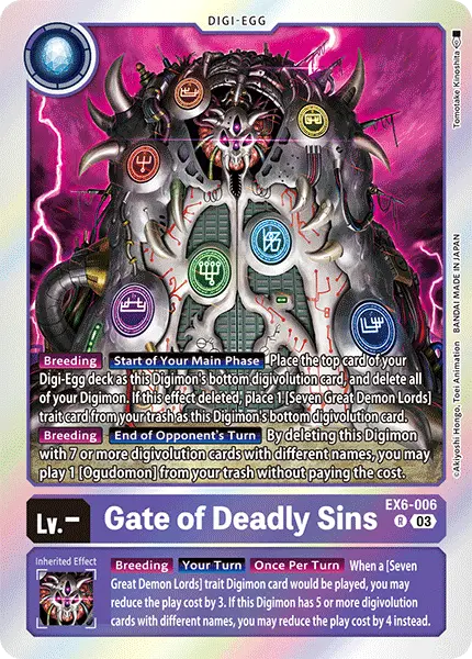 Digimon TCG Card EX6-006 Gate of Deadly Sins