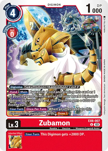 Digimon TCG Card 'EX6-007' 'Zubamon'