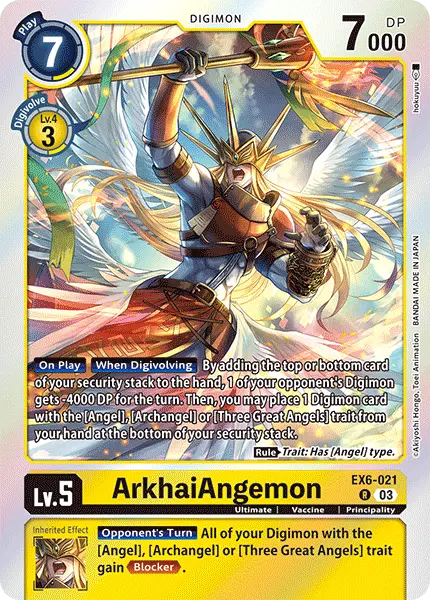 Digimon TCG Card 'EX6-021' 'ArkhaiAngemon'