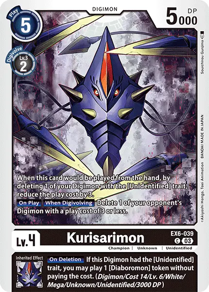 Digimon TCG Card 'EX6-039' 'Kurisarimon'