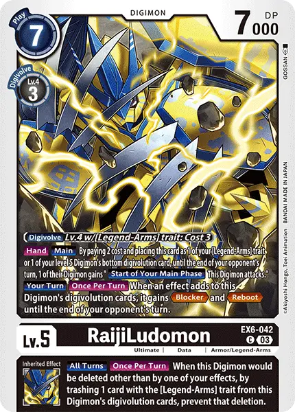 Digimon TCG Card 'EX6-042' 'RaijiLudomon'