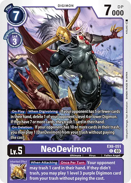 Digimon TCG Card 'EX6-051' 'NeoDevimon'