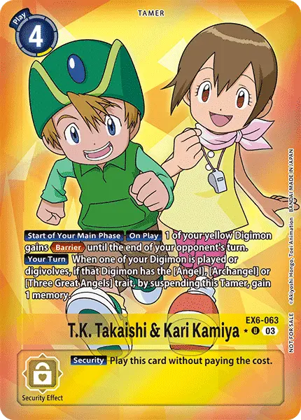 Digimon TCG Card EX6-063_P1 T.K. Takaishi & Kari Kamiya