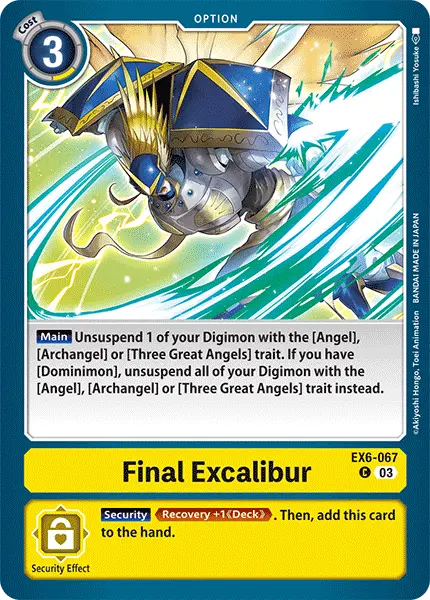 Digimon TCG Card 'EX6-067' 'Final Excalibur'