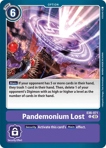 Digimon TCG Card 'EX6-071' 'Pandemonium Lost'