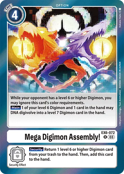 Digimon TCG Card 'EX6-072' 'Mega Digimon Assembly!'