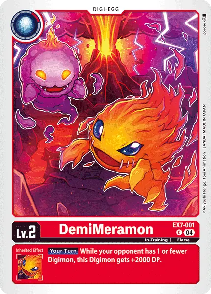 Digimon TCG Card 'EX7-001' 'DemiMeramon'