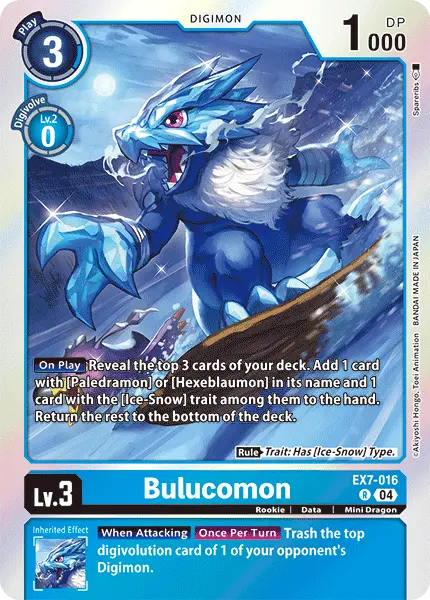 Digimon TCG Card 'EX7-016' 'Bulucomon'