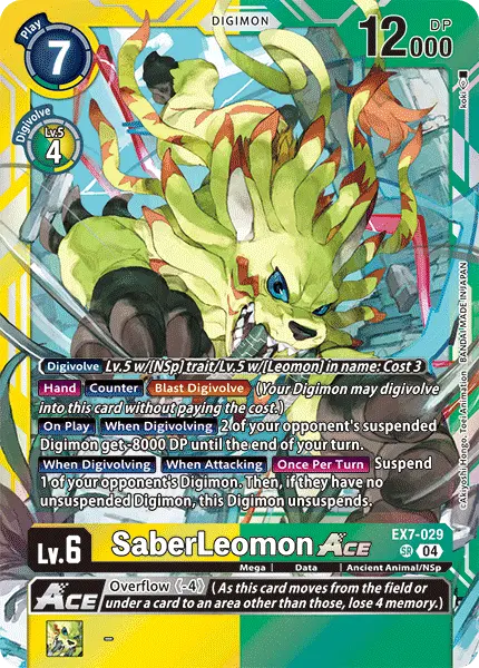 Digimon TCG Card 'EX7-029' 'SaberLeomon'