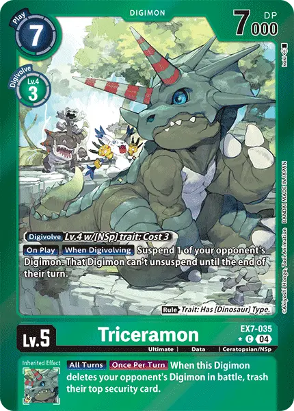 Digimon TCG Card 'EX7-035_P1' 'Triceramon'