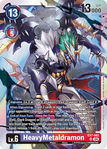 Deck EX7 HeavyMetaldramon with preview of card EX7-062