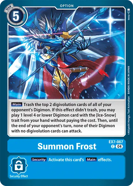 Digimon TCG Card EX7-067 Summon Frost