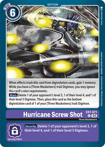 Digimon TCG Card 'EX7-071' 'Hurricane Screw Shot'