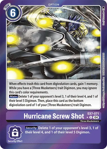 Digimon TCG Card EX7-071_P1 Hurricane Screw Shot