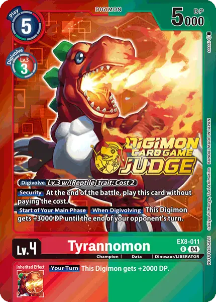 Digimon TCG Card 'EX8-011_P1' 'Tyrannomon'