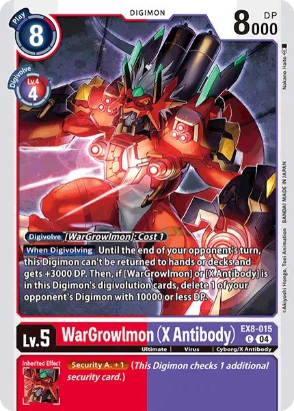 Digimon TCG Card EX8-015 WarGrowlmon (X Antibody)