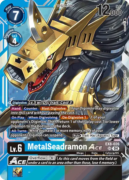 Digimon TCG Card 'EX8-026' 'MetalSeadramon'