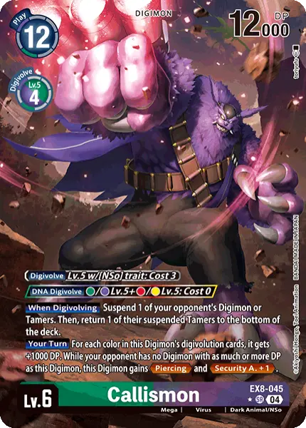 Digimon TCG Card 'EX8-045_P1' 'Callismon'