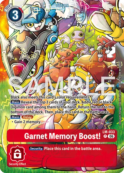 Digimon TCG Card 'LM-033_P1' 'Garnet Memory Boost!'