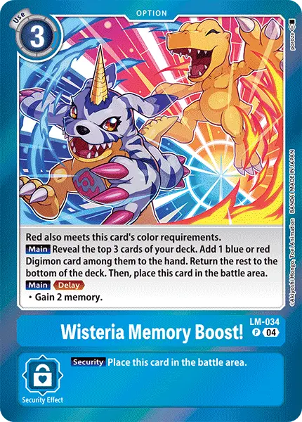 Digimon TCG Card 'LM-034' 'Wisteria Memory Boost!'