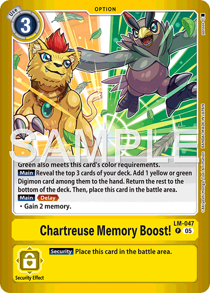 Digimon TCG Card 'LM-047' 'Chartreuse Memory Boost!'