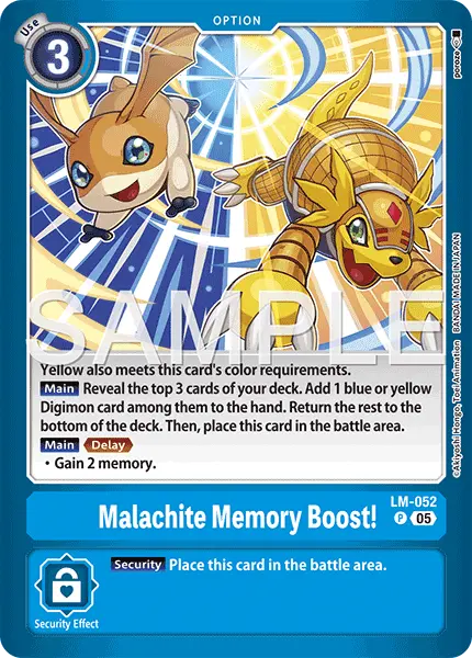Digimon TCG Card 'LM-052' 'Malachite Memory Boost!'