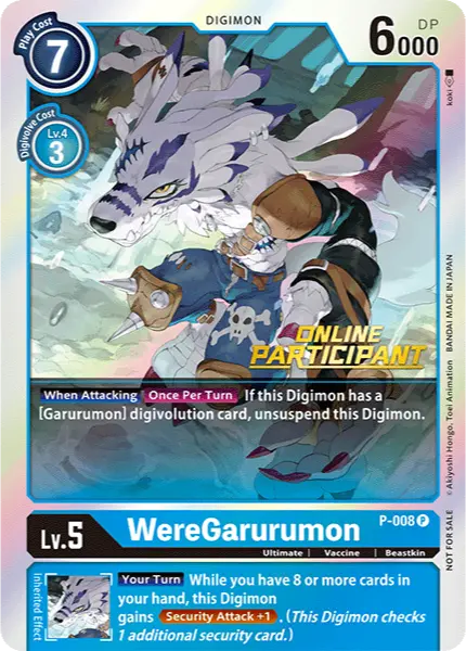 Digimon TCG Card P-008_P1 Weregarurumon