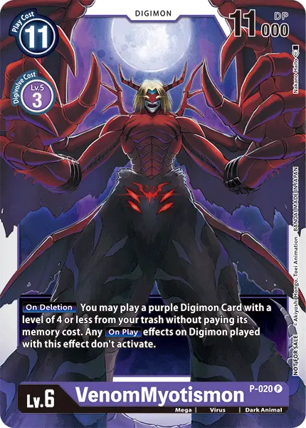 Digimon TCG Card 'P-020' 'VenomMyotismon'