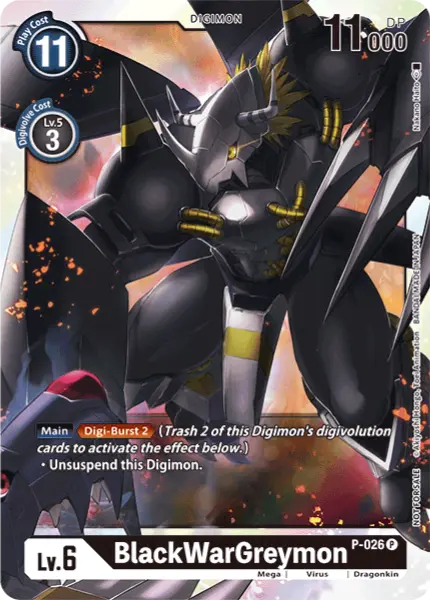 Digimon TCG Card 'P-026' 'BlackWarGreymon'