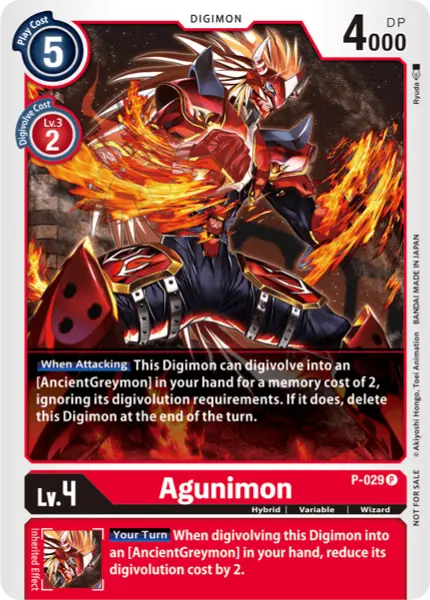 Digimon TCG Card 'P-029' 'Agunimon'