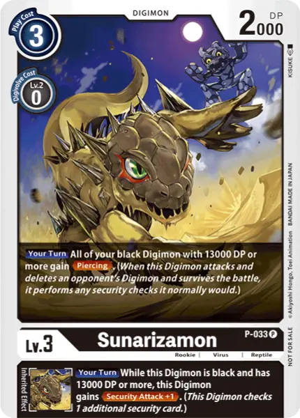 Digimon TCG Card P-033 Sunarizamon