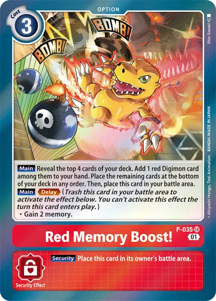 Digimon TCG Card 'P-035' 'Red Memory Boost!'