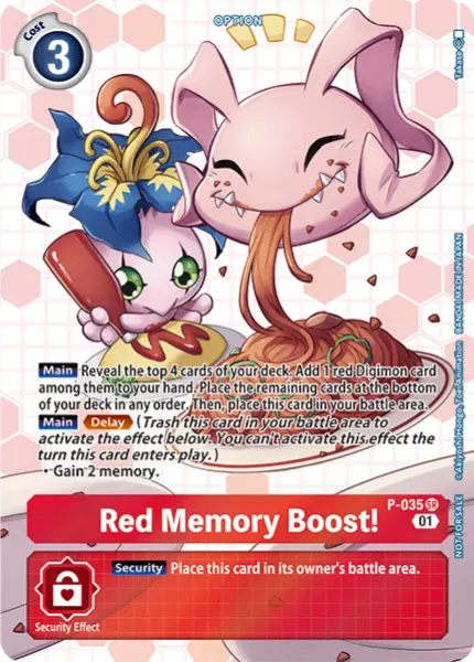 Digimon TCG Card P-035_P1 Red Memory Boost!