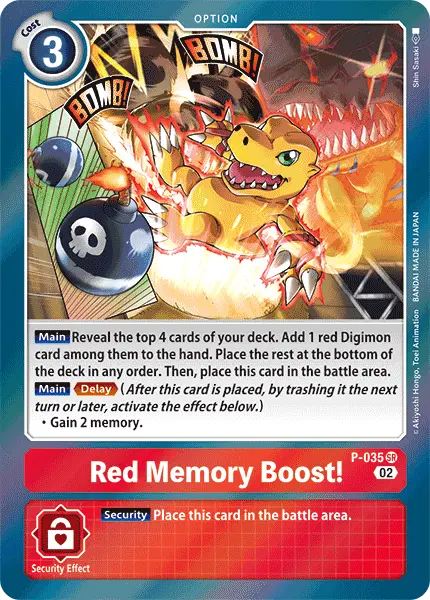 Digimon TCG Card P-035_P4 Red Memory Boost!