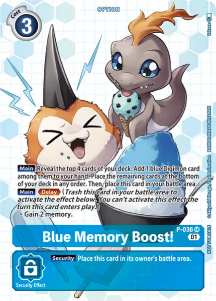 Digimon TCG Card 'P-036_P1' 'Blue Memory Boost!'