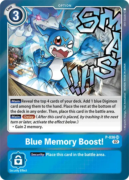 Digimon TCG Card P-036_P4 Blue Memory Boost!