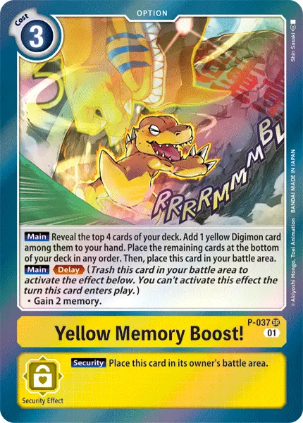 Digimon TCG Card 'P-037' 'Yellow Memory Boost!'